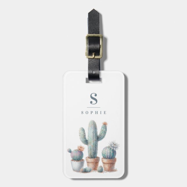 Étiquette À Bagage Étiquettes de bagages Cactus (Devant Vertical)