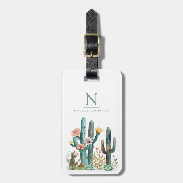 Étiquette À Bagage Étiquettes de bagages Cactus (Devant Vertical)