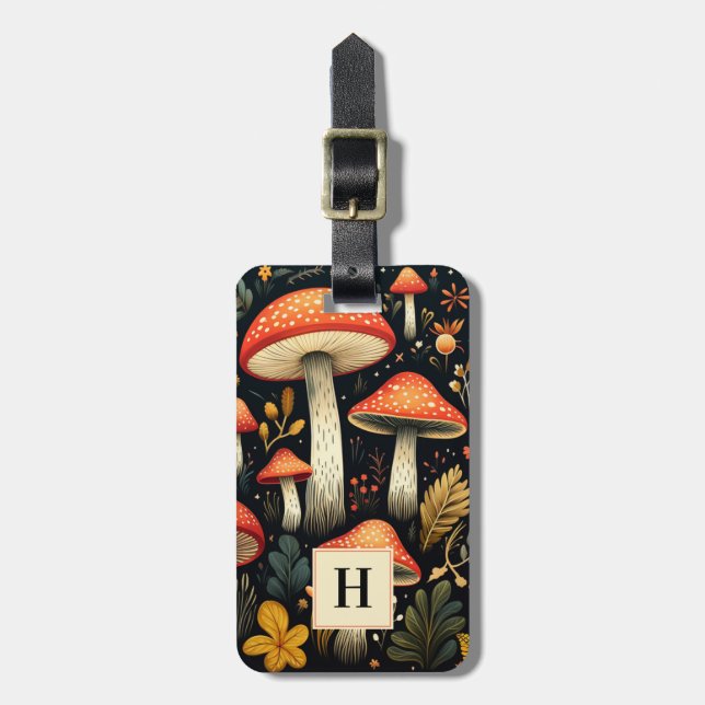 Étiquette À Bagage Étiquettes de bagages champignons (Devant Vertical)