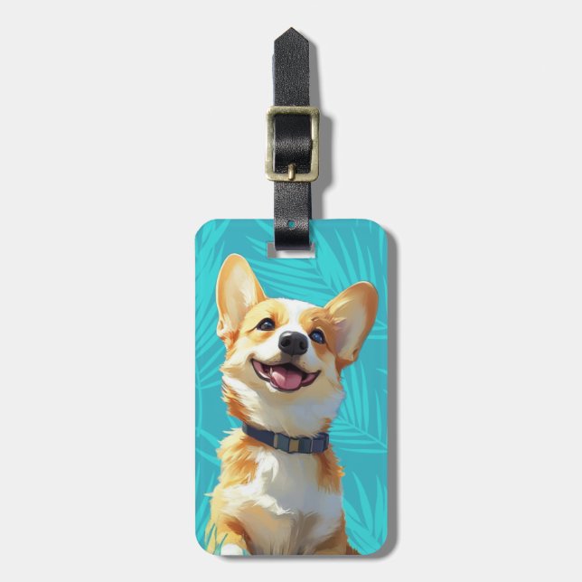 Étiquette À Bagage Étiquettes de bagages Corgi (Devant Vertical)