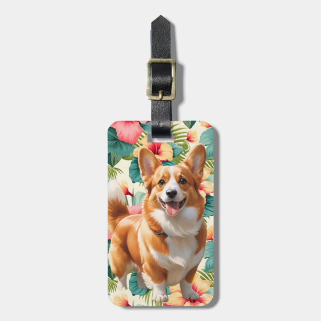Étiquette À Bagage Étiquettes de bagages Corgi (Devant Vertical)