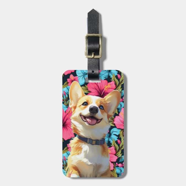 Étiquette À Bagage Étiquettes de bagages Corgi (Devant Vertical)