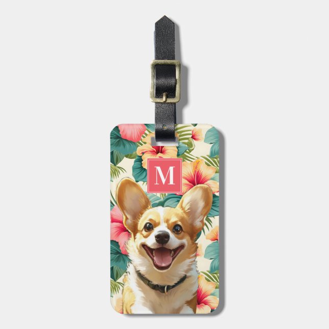 Étiquette À Bagage Étiquettes de bagages Corgi (Devant Vertical)