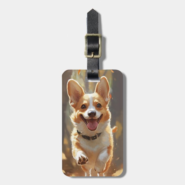 Étiquette À Bagage Étiquettes de bagages Corgi (Devant Vertical)