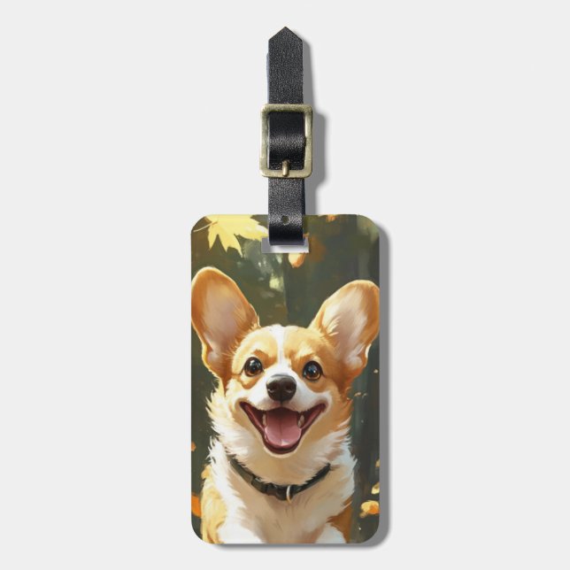 Étiquette À Bagage Étiquettes de bagages Corgi (Devant Vertical)