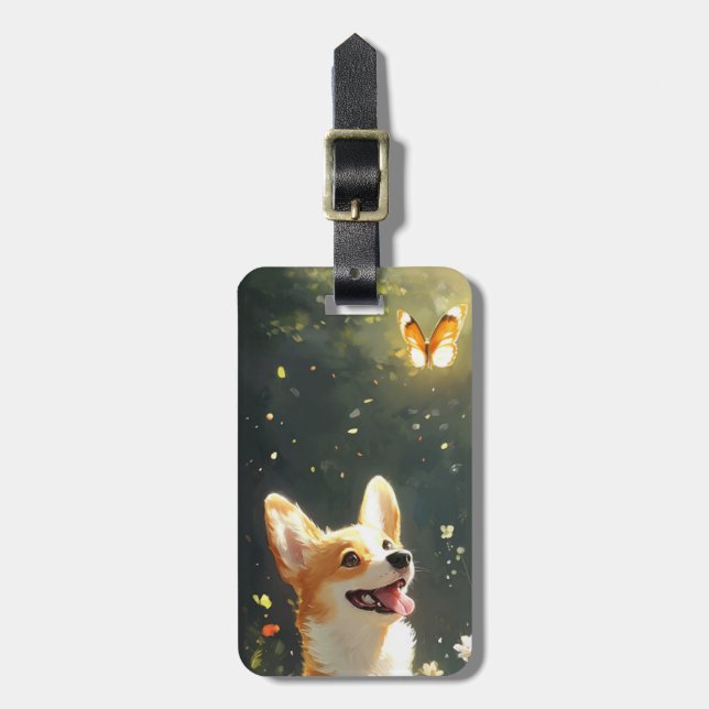 Étiquette À Bagage Étiquettes de bagages Corgi (Devant Vertical)