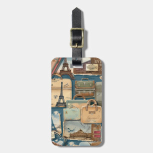 Étiquette À Bagage Étiquettes de bagages de voyage rétro