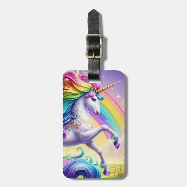 Étiquette À Bagage Étiquettes de bagages Licorne (Devant Vertical)