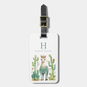 Étiquette À Bagage Étiquettes de bagages Llama Cactus