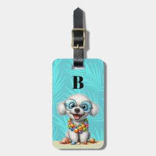 Étiquette À Bagage Étiquettes de bagages pour chien caniche blanc