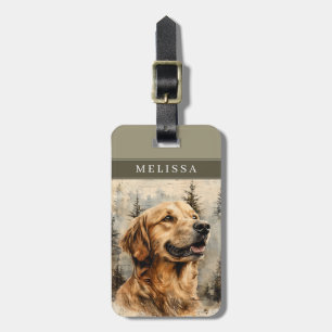 Étiquette À Bagage Étiquettes de bagages pour chien Retriever doré