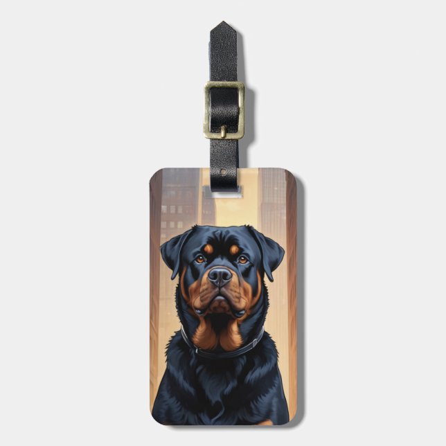 Étiquette À Bagage Étiquettes de bagages Rottweiler (Devant Vertical)