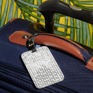 Étiquette À Bagage Étiquettes de voyage en grille bloquée
