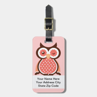 Étiquette À Bagage Étiquettes mignonnes de sac de hibou