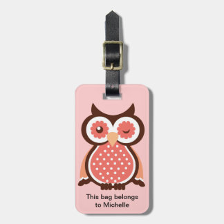 Étiquette À Bagage Étiquettes mignonnes de sac de hibou