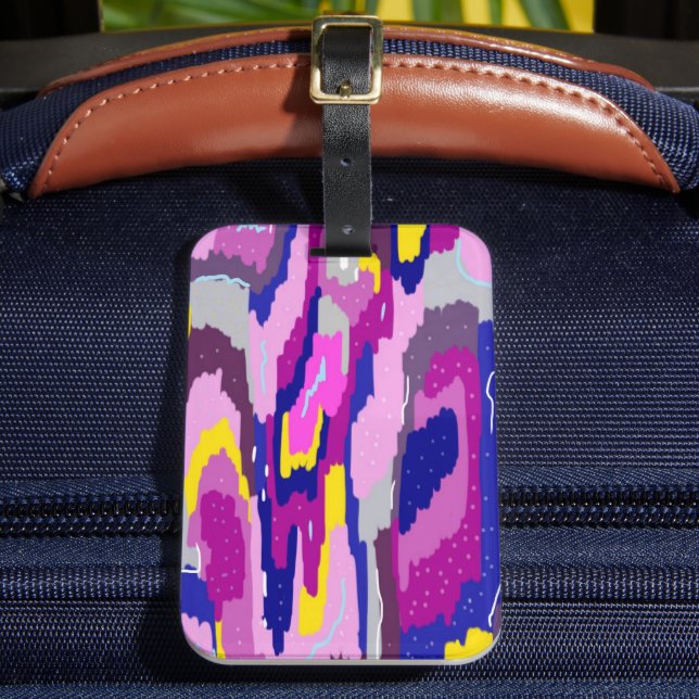 Étiquette À Bagage Étoile Abstraite dans les violets et les bleus  (Insitu Rectoal 2)