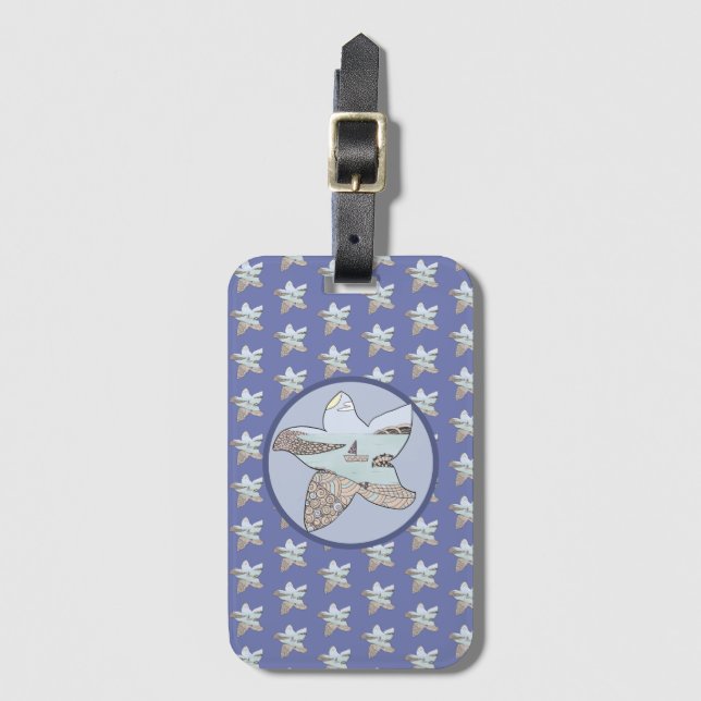 Étiquette À Bagage étoile de mer avec motif (Devant Vertical)