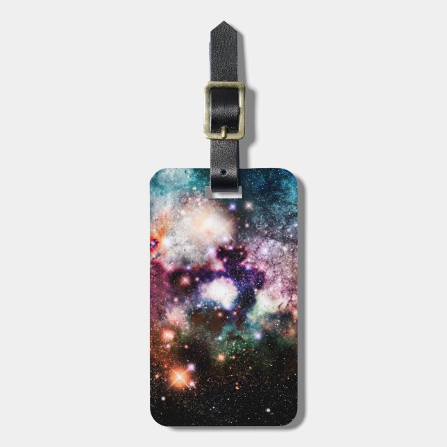 Étiquette À Bagage Étoiles de galaxie de nébuleuse (Devant Vertical)