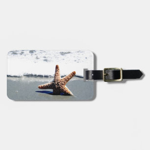 Étiquette À Bagage Étoiles de mer dans le surf