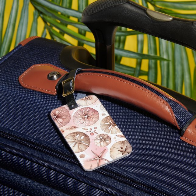 Étiquette À Bagage Étoiles de mer Dollars de sable rose (Insitu Rectoal 1)