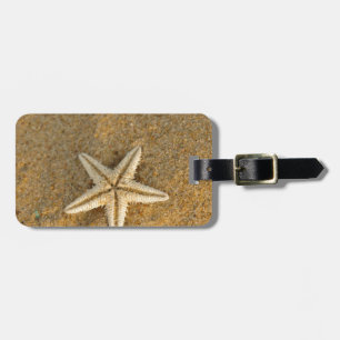 Étiquette À Bagage Étoiles de mer sur le sable