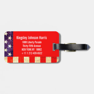Étiquette À Bagage Étoiles & rayures Amérique drapeau bagage tag