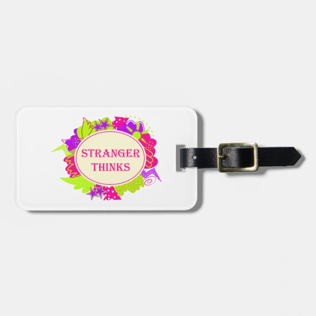 Étiquette À Bagage Étranger pense citation dans le style d'une émissi (Devant horizontal)