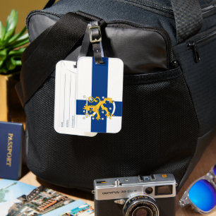 Étiquette À Bagage étui téléphonique du drapeau de Finlande