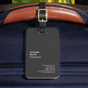 Étiquette À Bagage Exclusif spécial noir unique moderne minimaliste
