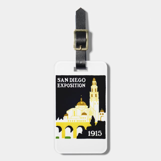 Étiquette À Bagage Exposition de San Diego en 1915 (Devant Vertical)