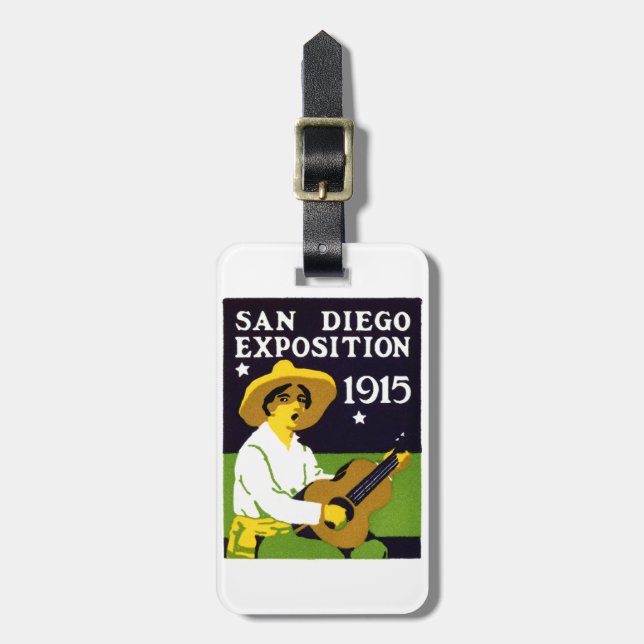 Étiquette À Bagage Exposition de San Diego en 1915 (Devant Vertical)