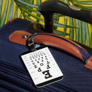Étiquette À Bagage Eye Chart Snellen Chart Luggage Tag