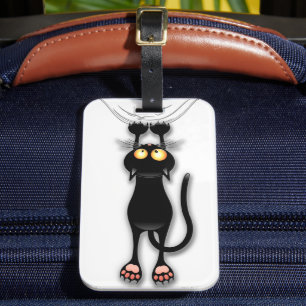 Étiquette À Bagage Fabric de Cat funny