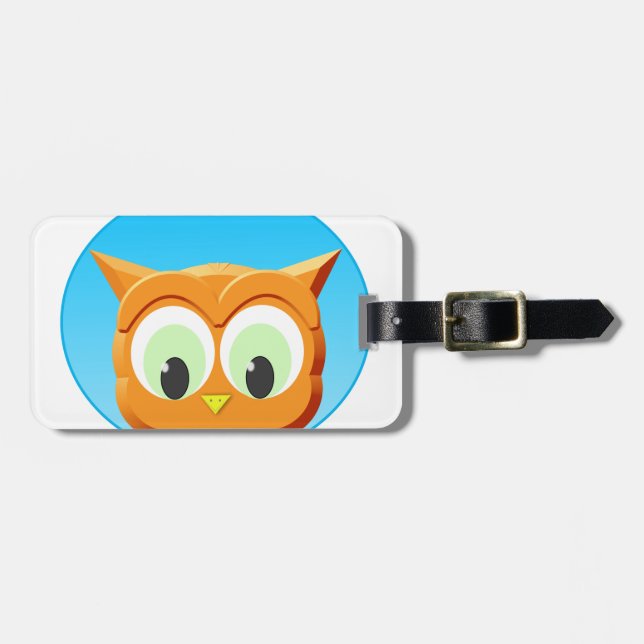 Étiquette À Bagage Face D'Une Petite Chouette (Devant horizontal)