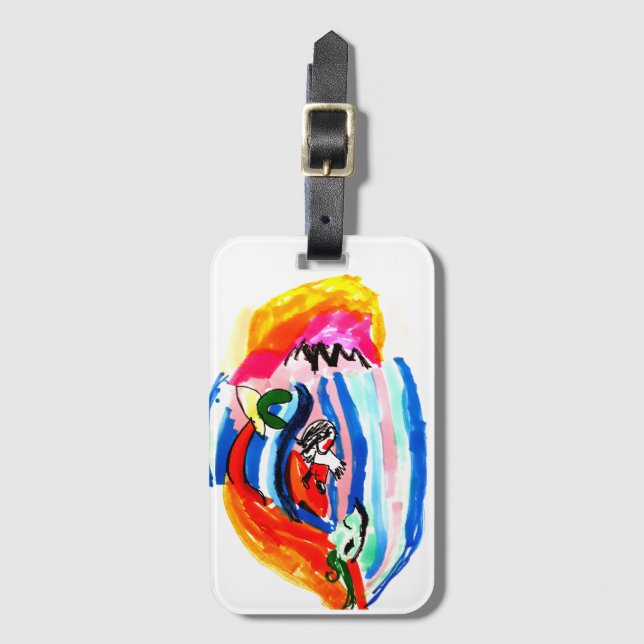 Étiquette À Bagage Faites monter l'été en surf  (Devant Vertical)