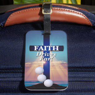 Étiquette À Bagage Faith Drives Far Golf 