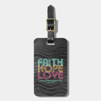 Étiquette À Bagage Faith Hope Love Christian Bible Verse Retro
