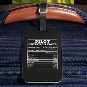 Étiquette À Bagage Faits nutritionnels du pilote – Conception de cade