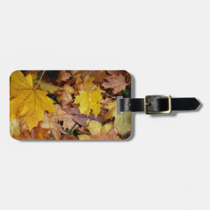 Étiquette À Bagage Fallen Maple Feuille Jaune Automne Nature