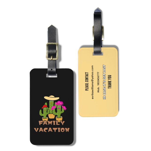 Étiquette À Bagage Famille de cactus (Créateur téléchargé)