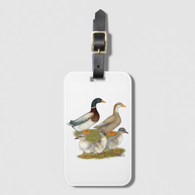 Étiquette À Bagage Famille de canards de Saxe (Devant Vertical)