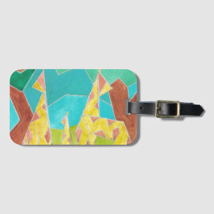 Étiquette À Bagage Famille de girafes Art abstrait original