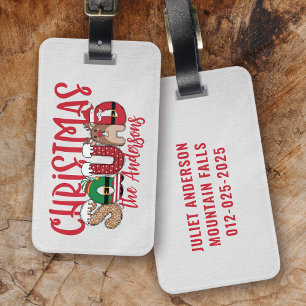 Étiquette À Bagage Famille des équipes de Noël Monogramme