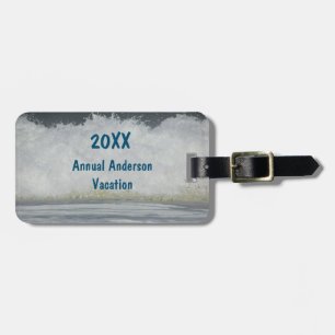 Étiquette À Bagage Famille Plage Vacances Océan Photo Réunion d'été