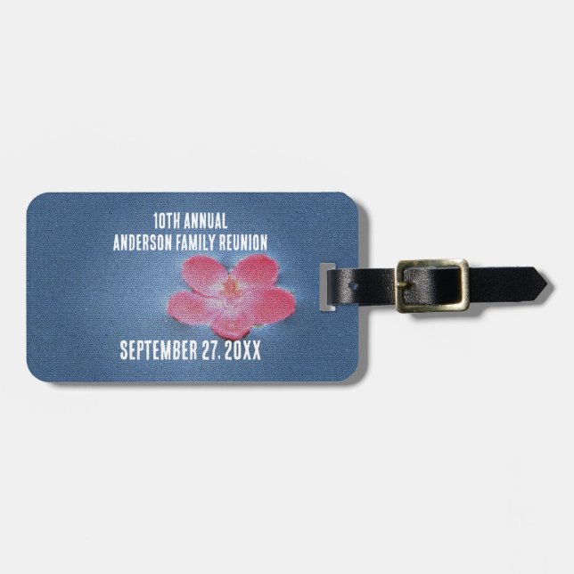 Étiquette À Bagage Famille Réunion Florale annuel vacances d'été (Devant horizontal)