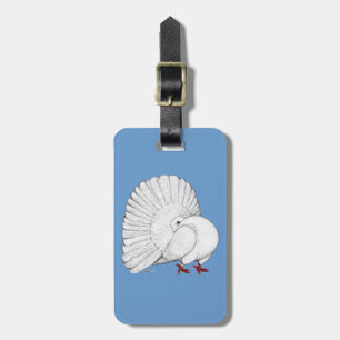 Étiquette À Bagage Fantail Pigeon White