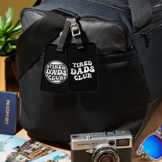 Étiquette À Bagage Fatigué Dads Club Funny (Recto & Verso)