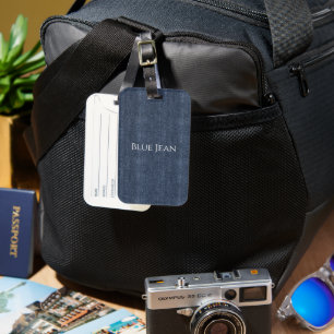 Étiquette À Bagage Fausse Fête d'anniversaire en Jean Bleu Denim