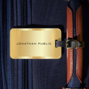 Étiquette À Bagage Faux Gold Modern Elegant Glam Modèle tendance