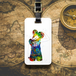 Étiquette À Bagage Female Basketball Player